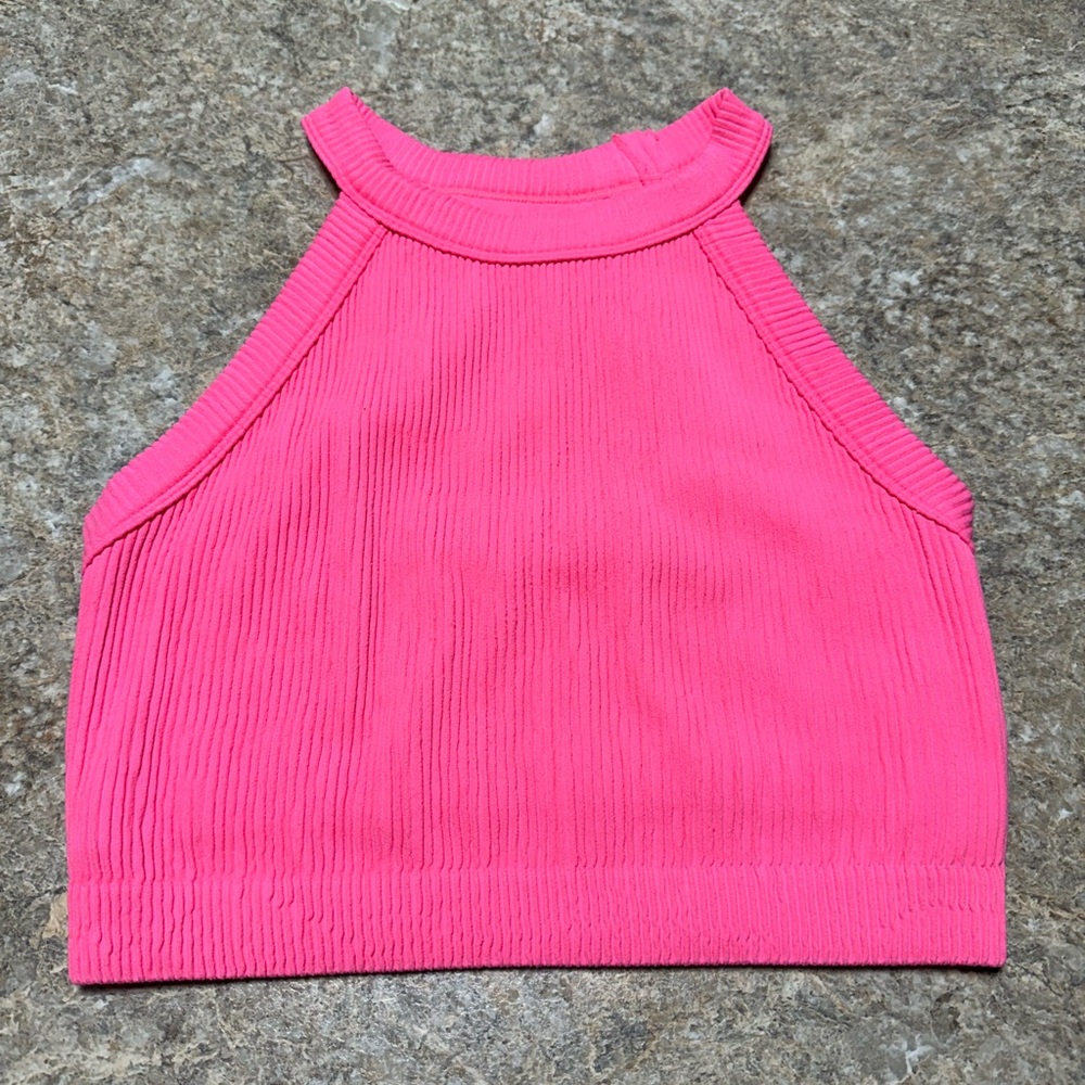 Aerie Bright Pink Ribbed Top